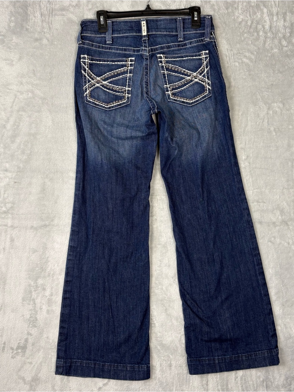 Ariat Denim Mid-Rise Entwined Trouser Stretch Wide-Leg Cowgirl Jeans Women's 30S - Picture 2 of 15